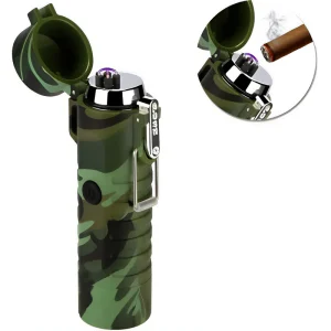 Encendedor de plasma, recargable con linterna, camuflado