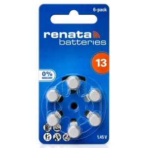 Renata, Batería Para Audífono #13 (PR48) de 1.45V